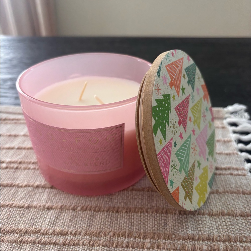 Pink Scented Candle with Festive Lid